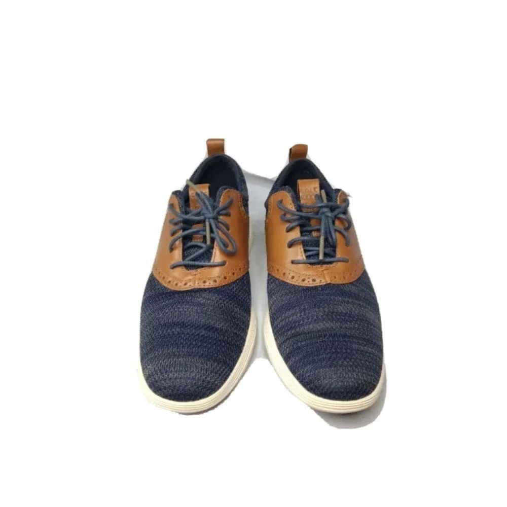 Cole Haan Men's Grand Tour Knit OxfordMen's Shoes Sz 9. 5 Blue Tan Retail $150